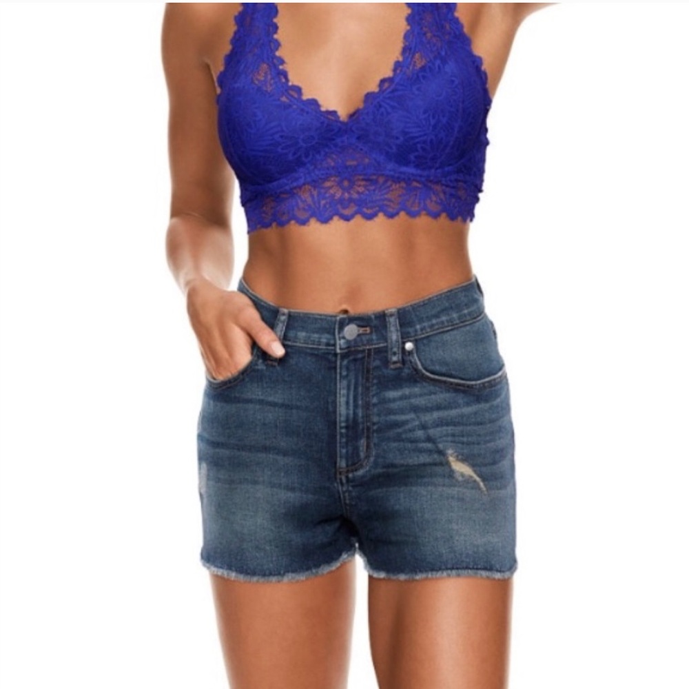 PINK VS High Rise Distressed Cutoff Frayed Shorts Size 2 Festival Summer Sexy